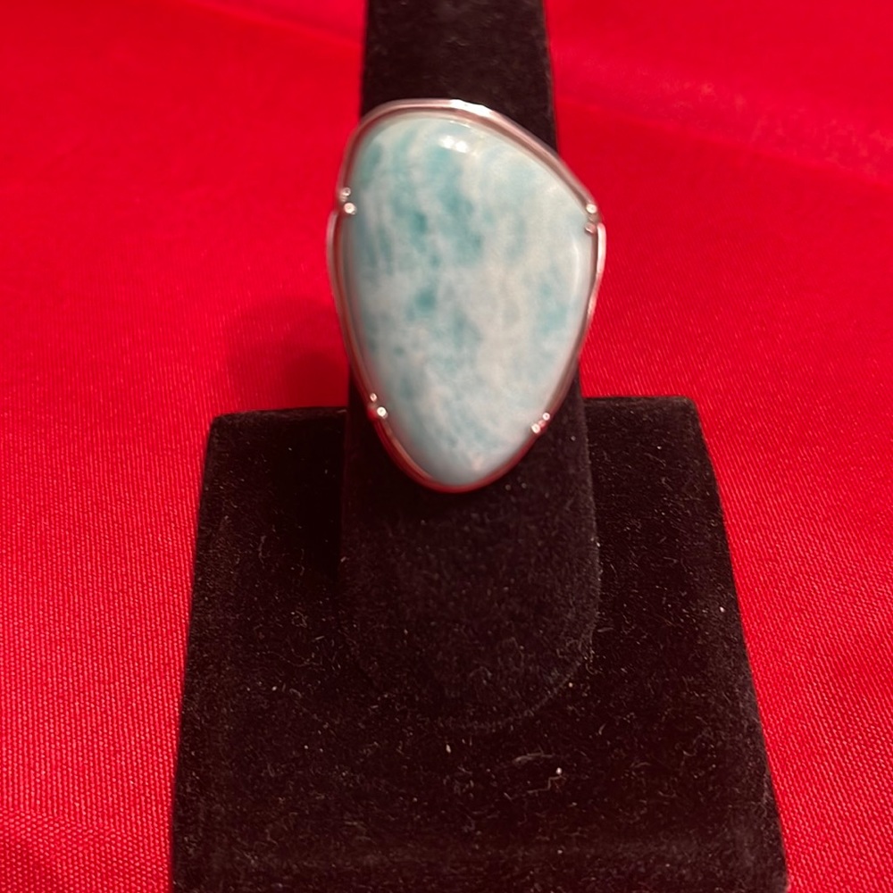 Brazilian amazouite ring in 925 silver
